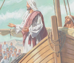 Yesus mengajar di tepi danau